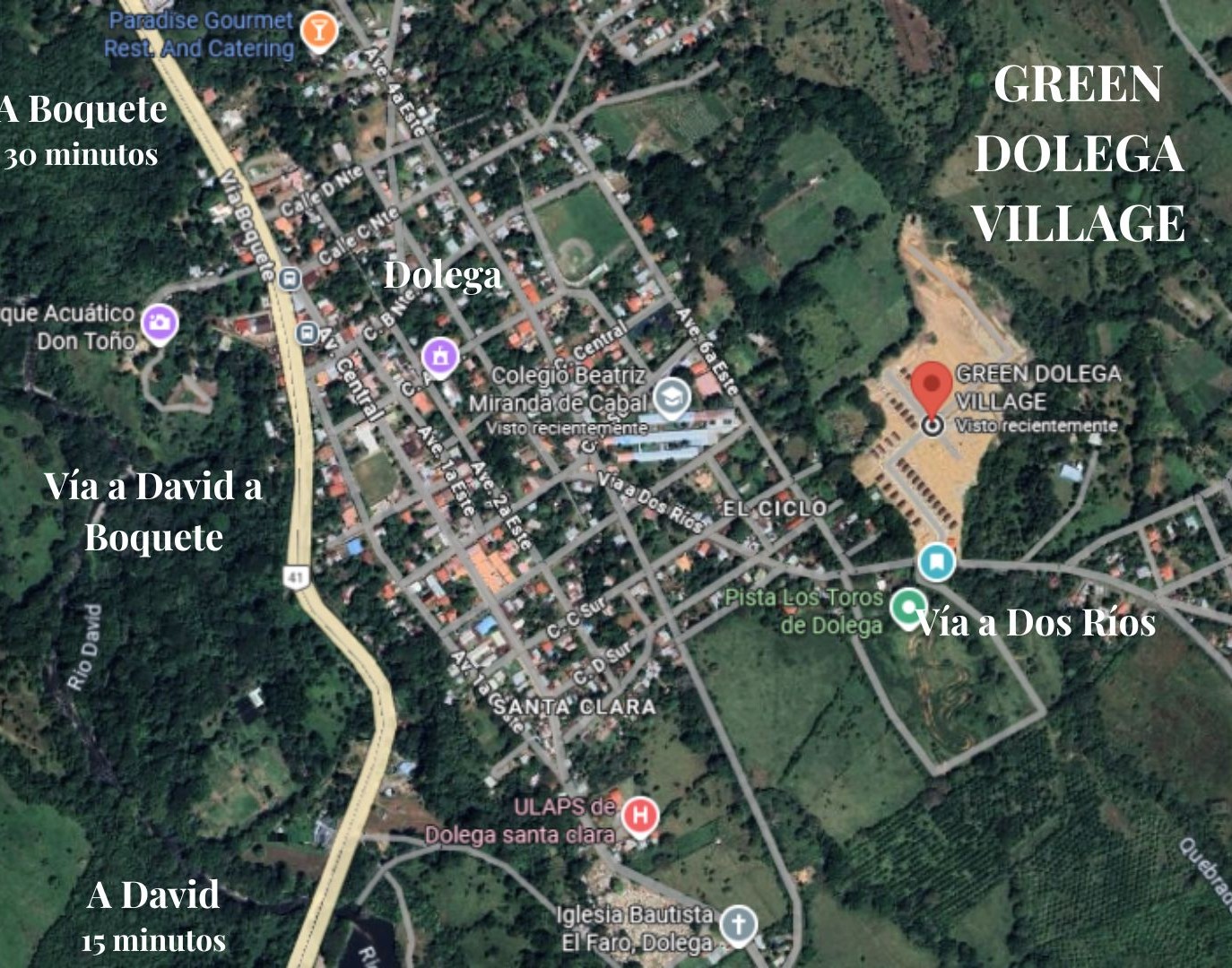 Mapa de ubicación Green Dolega Village — Dolega, Chiriquí